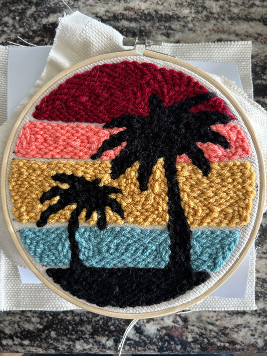 Palm Tree Punch Needle Kit